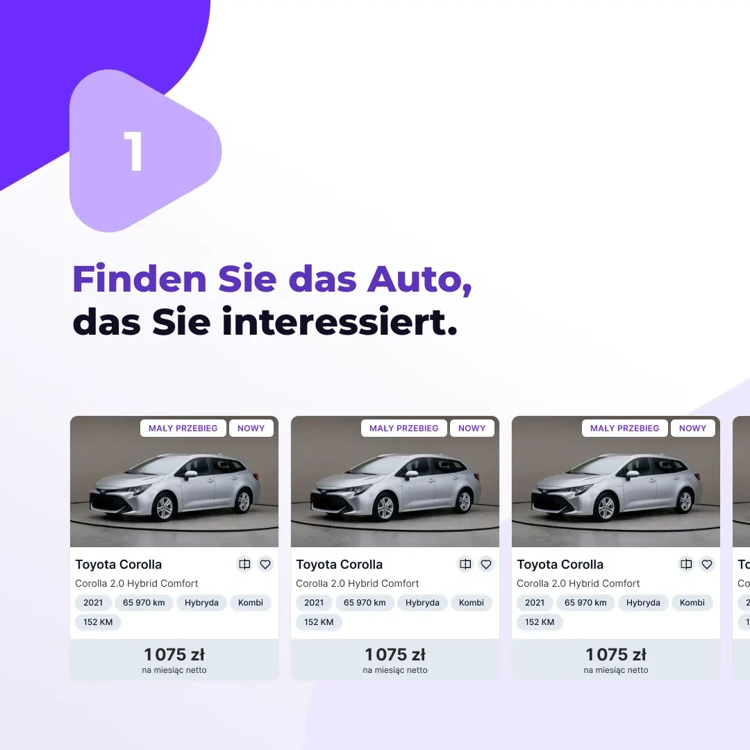 Fahrzeug auf der Website finden