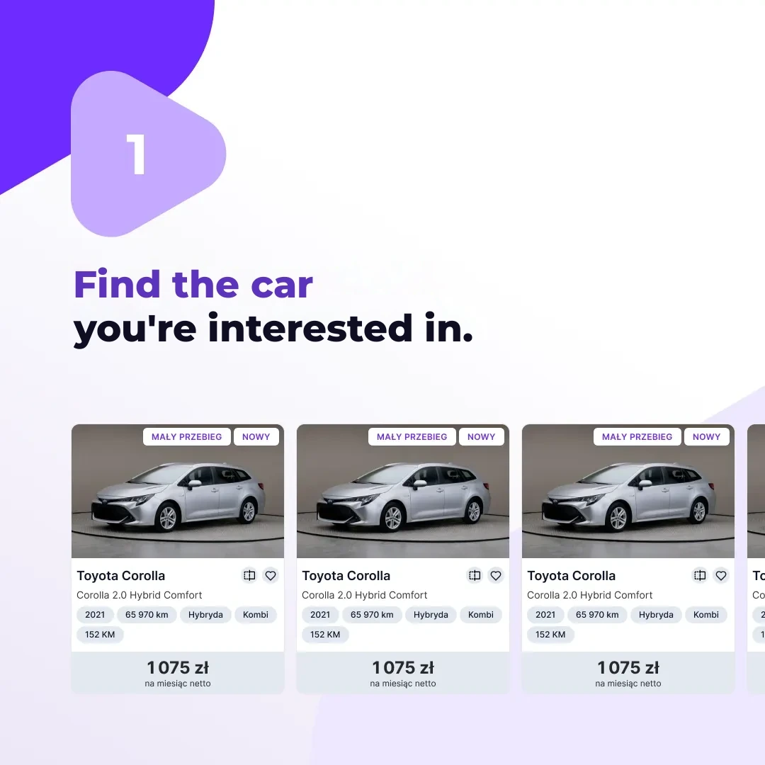 Find a car on the website