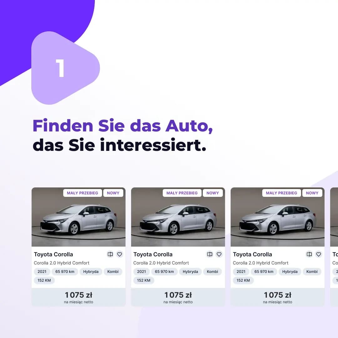 Fahrzeug auf der Website finden