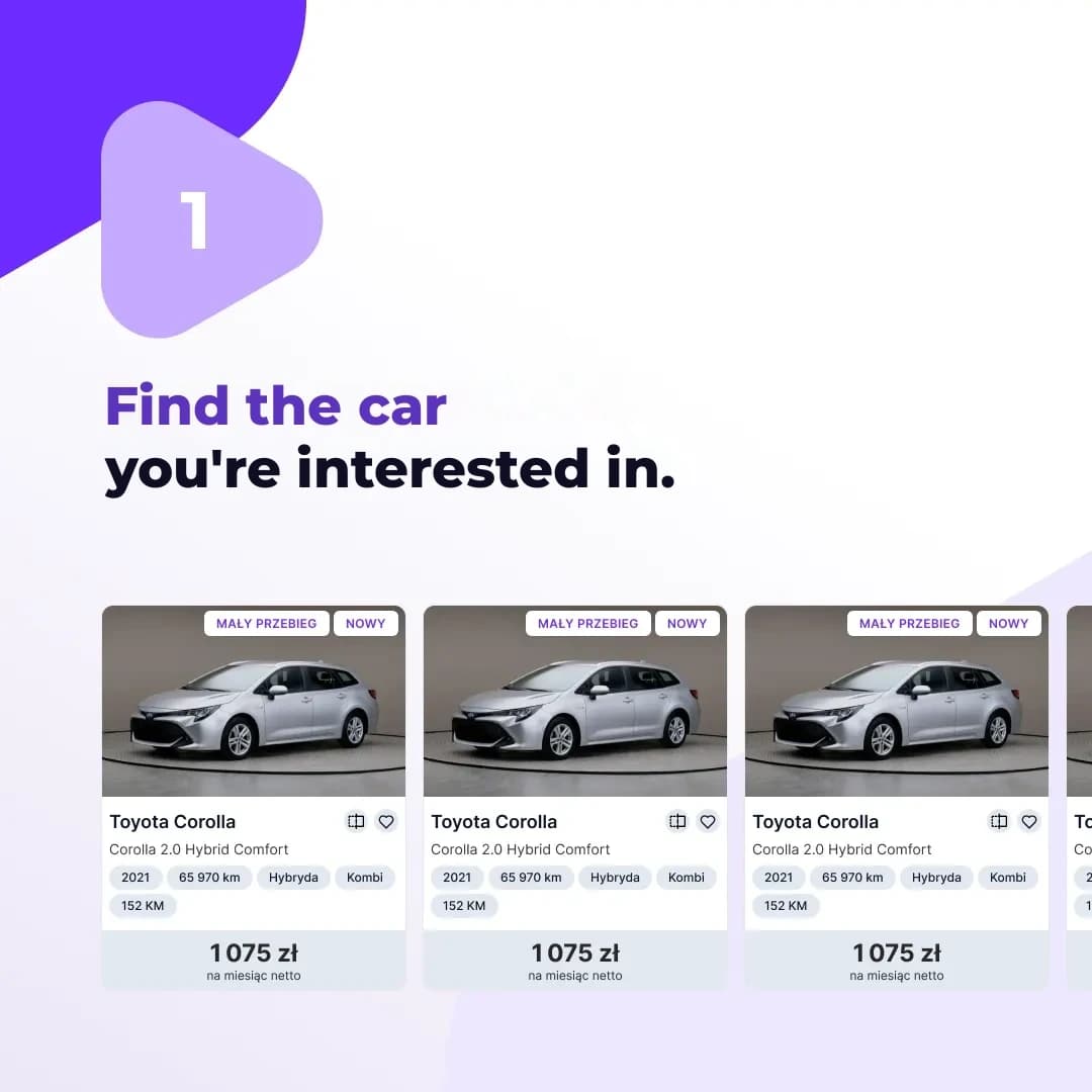 Find a car on the website