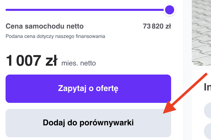 Dodaj do porównywarki z listy